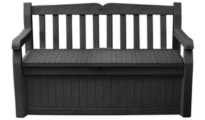 Keter Eden 265L Grey Outdoor Garden Storage Bench - Stylish & Durable Seating Solution