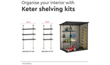 Keter Manor Pent 6x4ft Outdoor Garden Storage Shed with Window and Padlockable Door - Brown