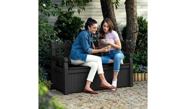 Keter Eden 265L Grey Outdoor Garden Storage Bench - Stylish & Durable Seating Solution