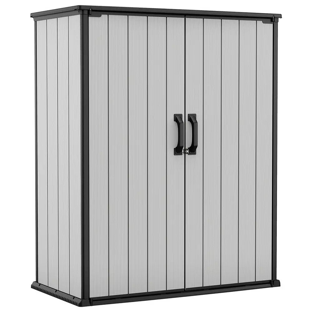 Keter Premier Tall 1400L Outdoor Storage Cupboard - Durable, Weather-Resistant Garden & Tool Organizer (4.6 x 2.4ft)