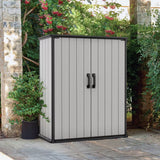 Keter Premier Tall 1400L Outdoor Storage Cupboard - Durable, Weather-Resistant Garden & Tool Organizer (4.6 x 2.4ft)
