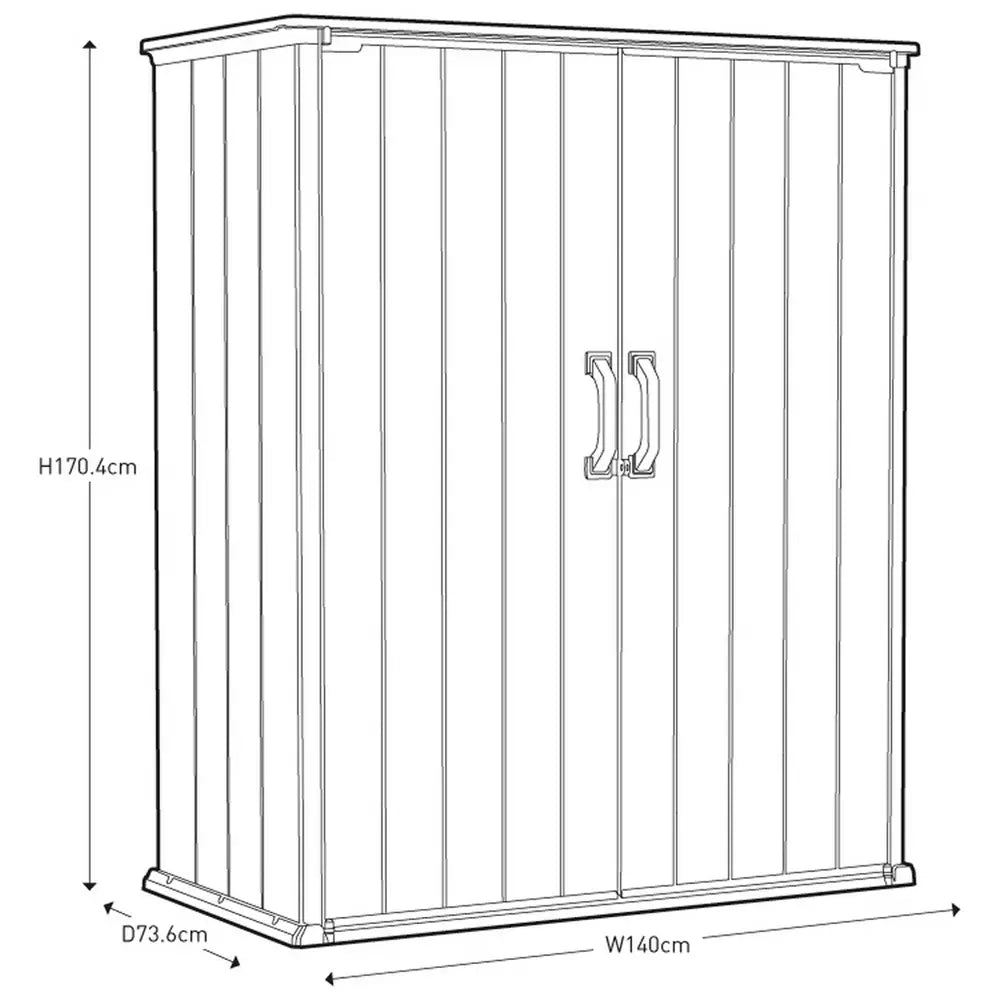 Keter Premier Tall 1400L Outdoor Storage Cupboard - Durable, Weather-Resistant Garden & Tool Organizer (4.6 x 2.4ft)
