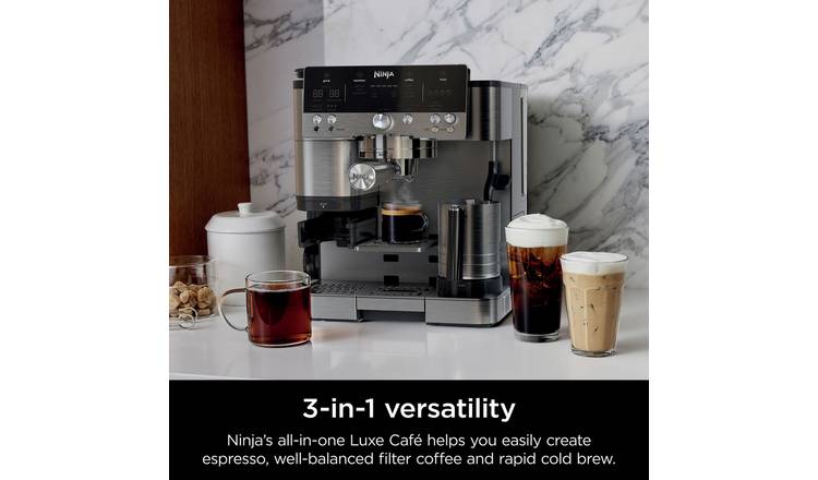 Ninja ES601UK Luxe Cafe Premier: Barista-Quality Espresso, Cold Brew & Filter Coffee Machine with Integrated Grinder