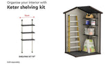 Keter Manor Apex 4x3ft Brown Outdoor Garden Storage Shed with Lockable Door