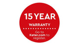 Keter Manor Apex 4x3ft Brown Outdoor Garden Storage Shed with Lockable Door