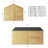Mercia 12 x 8ft Premium Wooden Overlap Apex Shed - Secure & Spacious Garden Storage