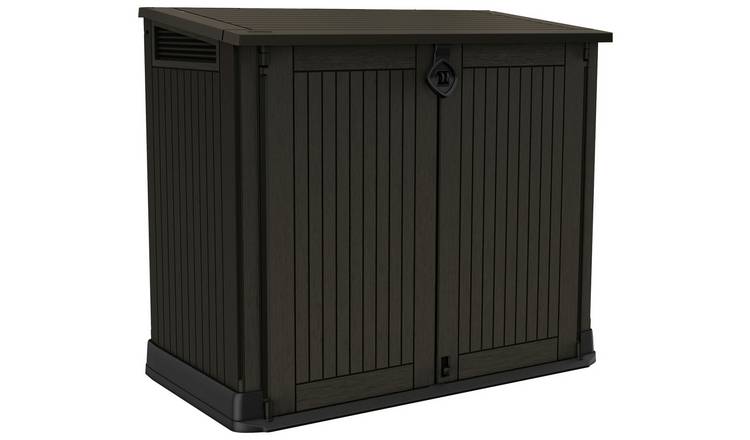 Keter Store It Out Midi 880L Garden Storage Box - Durable & Stylish Brown Outdoor Organizer