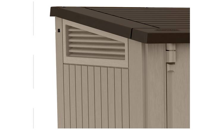 Keter Store It Out Midi 880L Garden Storage Box - Beige/Brown | Durable & Weather-Resistant Outdoor Solution