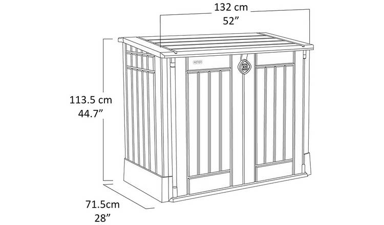 Keter Store It Out Midi 880L Garden Storage Box - Beige/Brown | Durable & Weather-Resistant Outdoor Solution