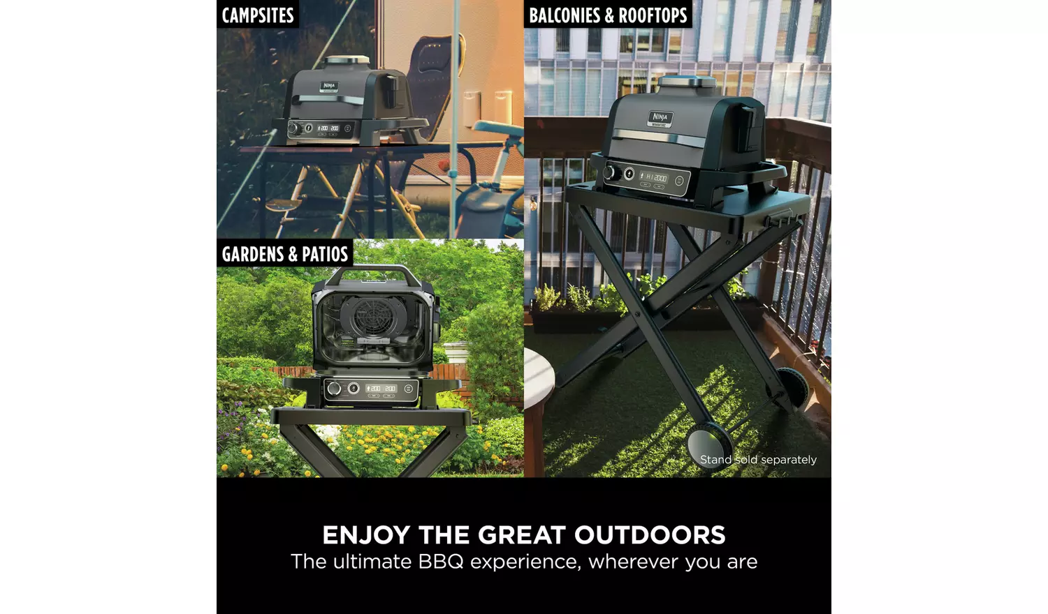 Ninja OG701UK Woodfire Electric BBQ Grill & Smoker - Authentic Woodfire Flavors, Versatile Outdoor Cooking
