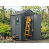 Keter Darwin 6 x 4ft Grey Garden Shed - Durable, Low-Maintenance Outdoor Storage